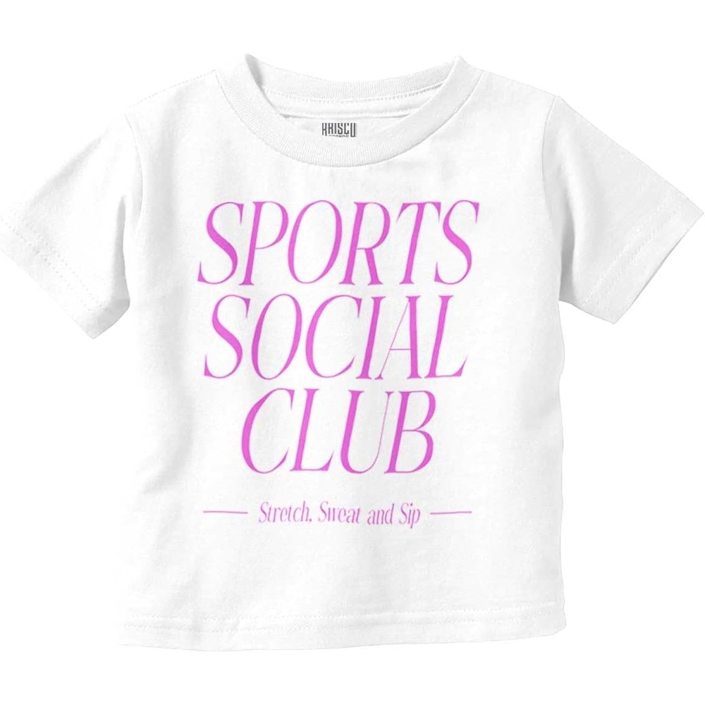 image:imageFunny Gym Sports Social Club Joke Toddler Baby Girl T ShirtWhite