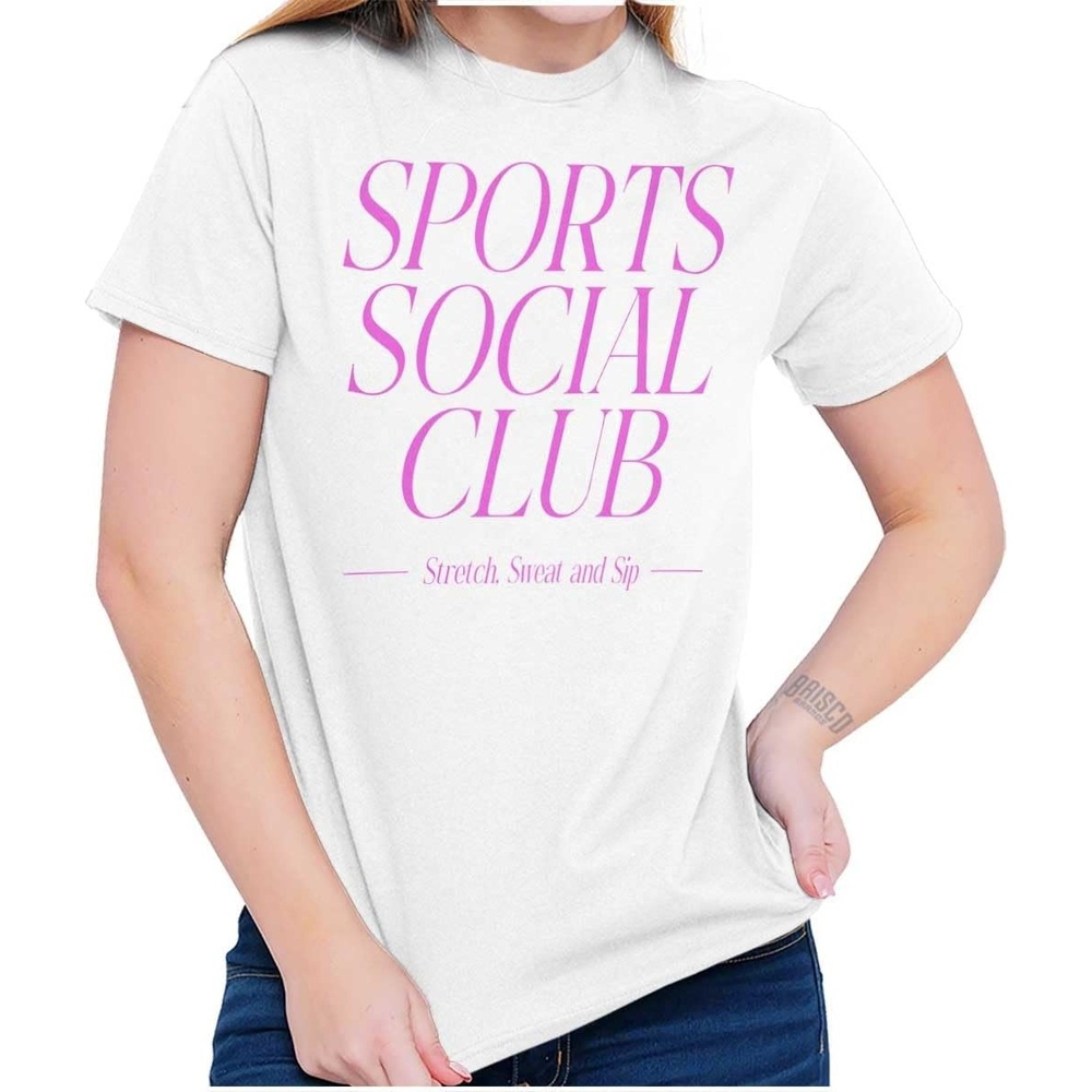 image:imageFunny Gym Sports Social Club Joke Womens Graphic T Shirt TeesWhite