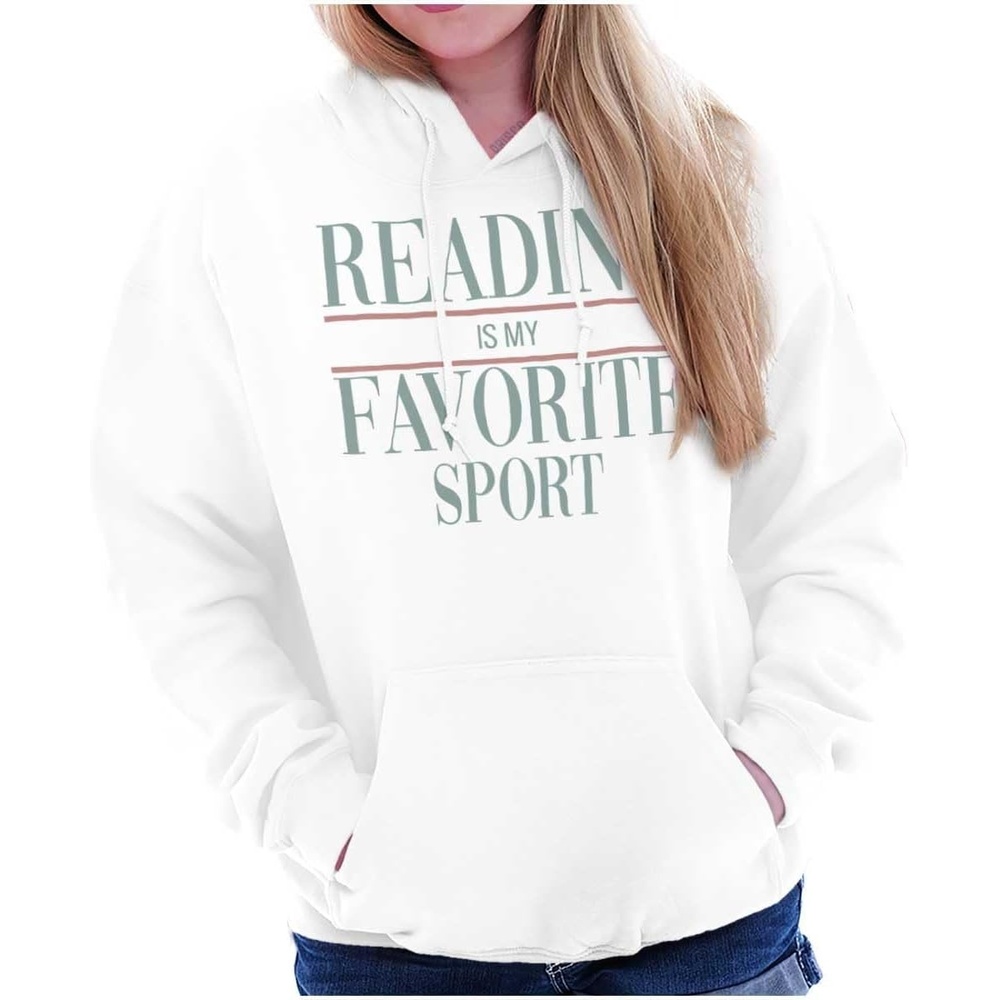 image:imageFunny Reading Is My Favorite Sport Hoodie Sweatshirt Women MenWhite