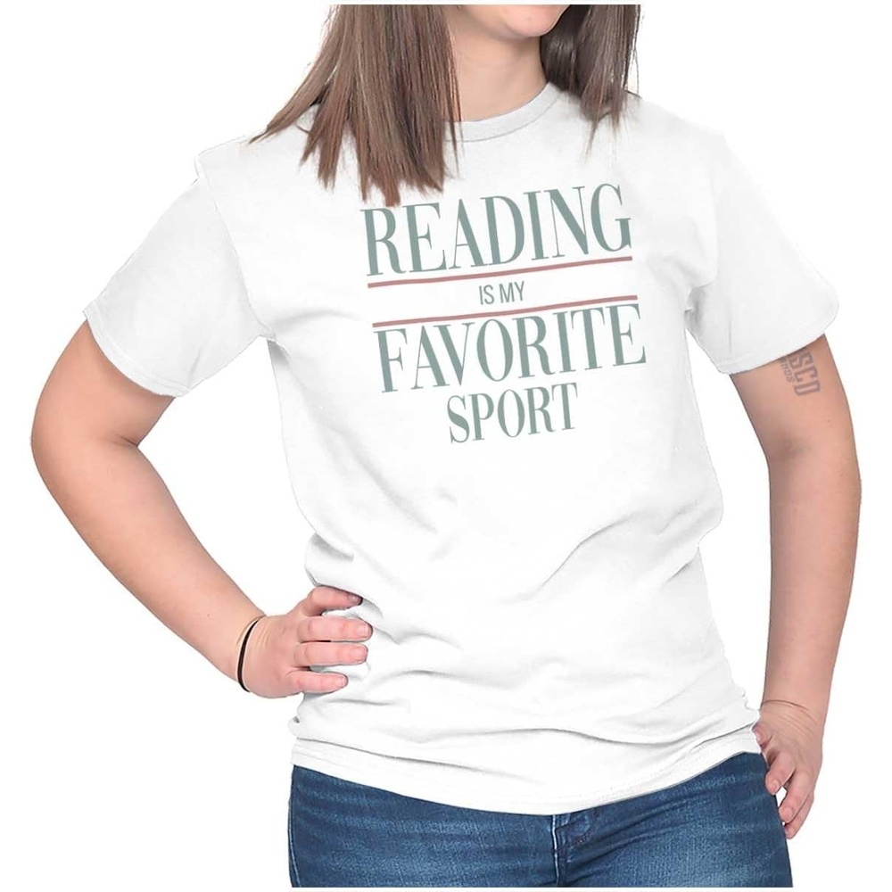 image:imageFunny Reading is My Favorite Sport Graphic T Shirt Men or WomenWhite