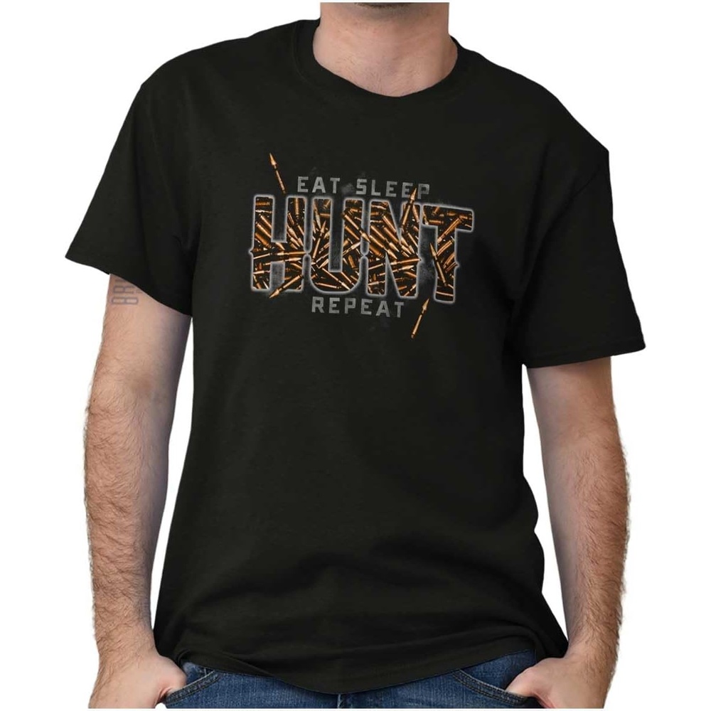 image:imageFunny Sarcastic Eat Sleep Hunt Repeat Graphic T Shirt Men or WomenBlack
