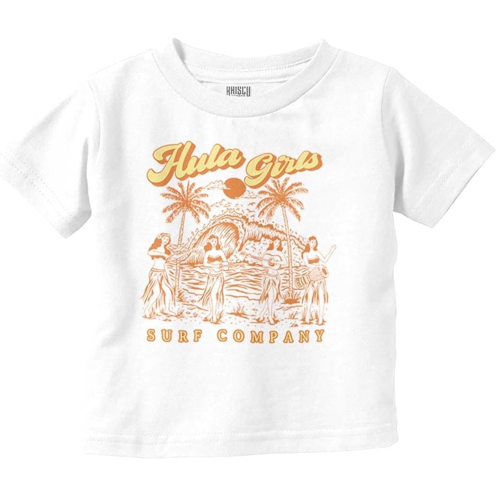 image:imageHawaii Hula Girls Surf Company Toddler Baby Graphic T ShirtWhite