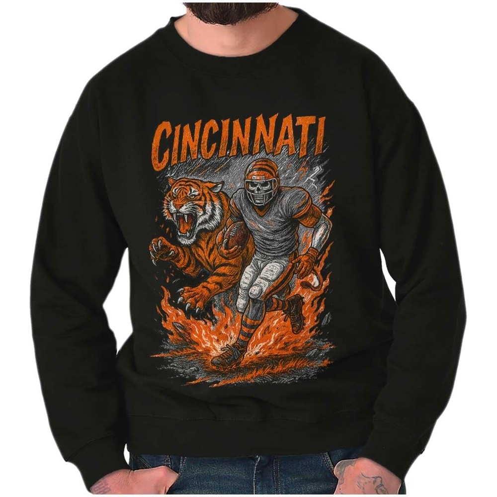 image:imageHome Team Skeleton Football Player Sweatshirt for Men or WomenBlack Cincinnati