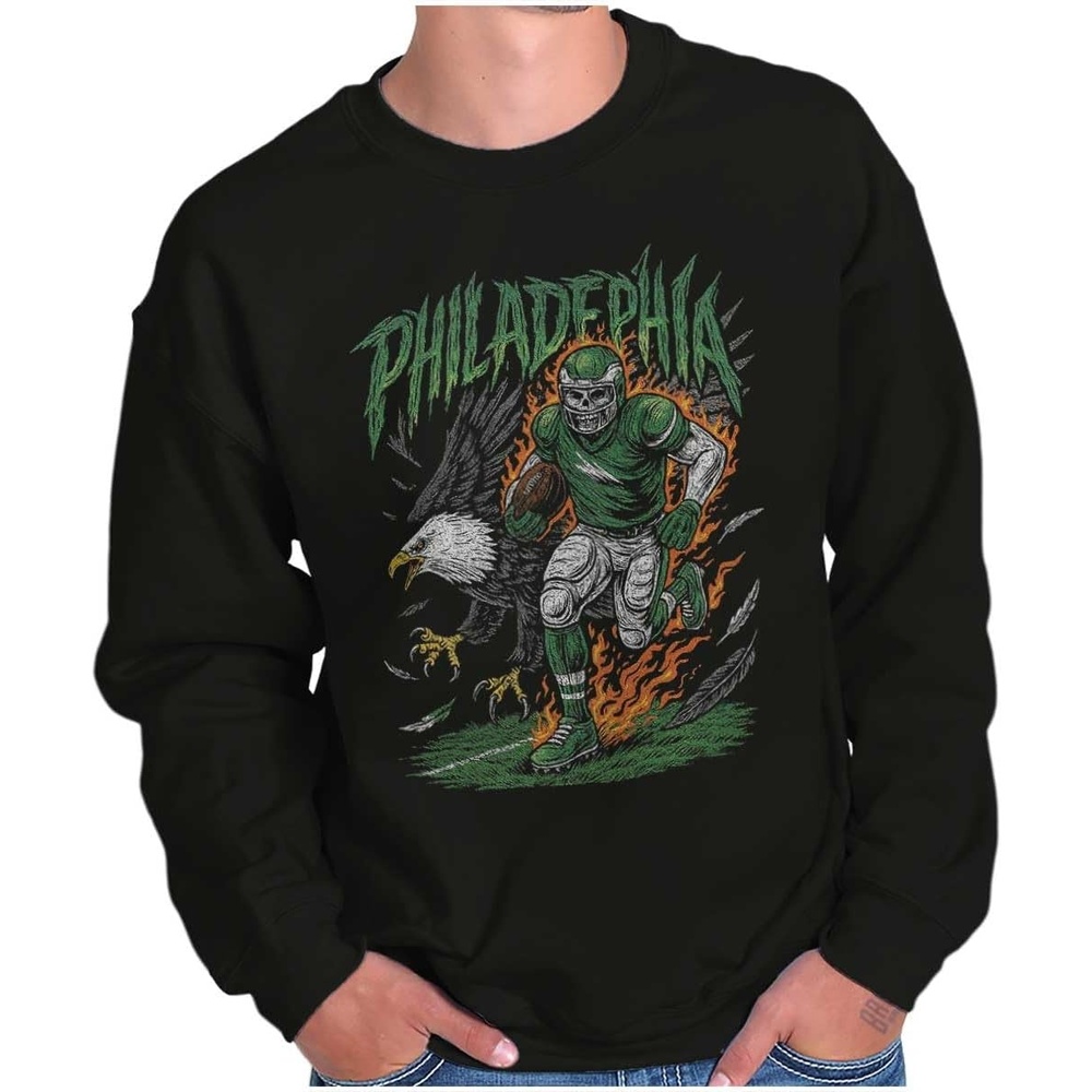 image:imageHome Team Skeleton Football Player Sweatshirt for Men or WomenBlack Philadelphia