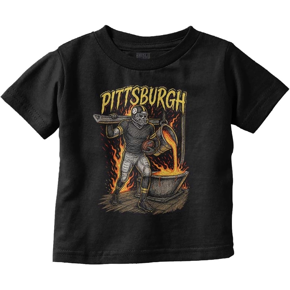 image:imageHome Team Skeleton Football Player Toddler Baby Graphic T ShirtBlack  Pittsburgh