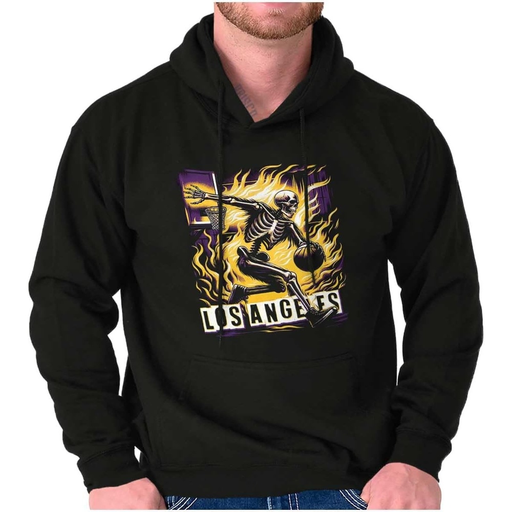 image:imageHome Town Skeleton Basketball Player Hoodie Sweatshirt Women MenBlack Los Angeles