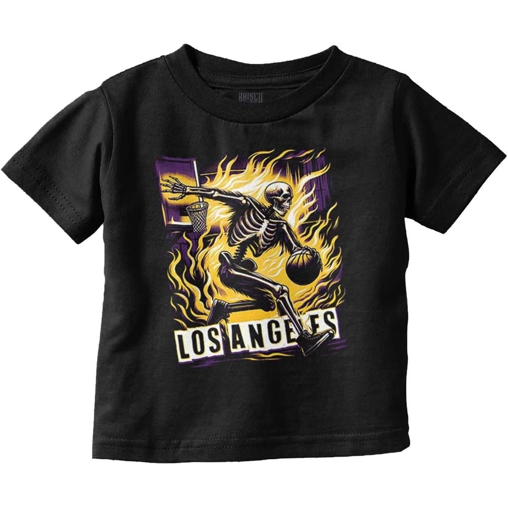image:imageHome Town Skeleton Basketball Player Toddler Baby Graphic T ShirtBlack  Los Angeles