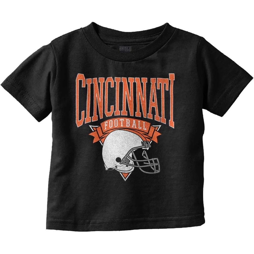image:imageHometown Football Team Fan Helmet Toddler Baby Graphic T ShirtBlack Cincinnati