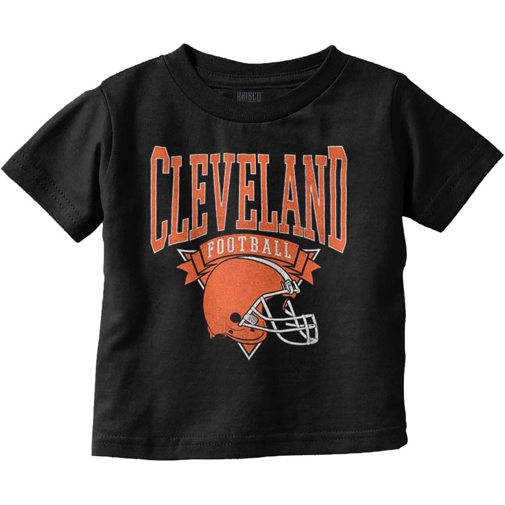 image:imageHometown Football Team Fan Helmet Toddler Baby Graphic T ShirtBlack Cleveland