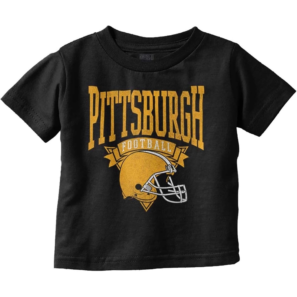 image:imageHometown Football Team Fan Helmet Toddler Baby Graphic T ShirtBlack  Pittsburgh
