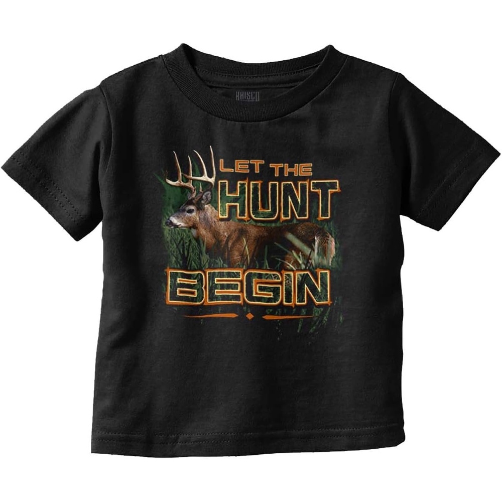 image:imageLet The Hunt Begin Deer Buck Hunting Toddler Baby Graphic T ShirtBlack