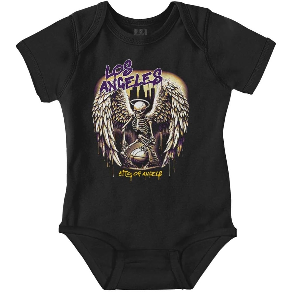 image:imageLos Angeles Skeleton Basketball Player Baby Romper Boys or GirlsBlack  Angel Drip