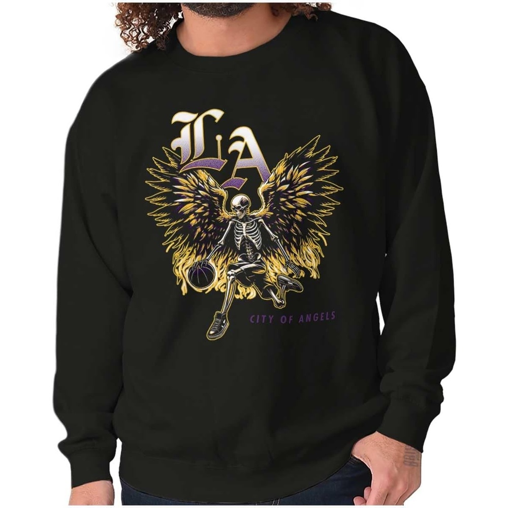 image:imageLos Angeles Skeleton Basketball Player Sweatshirt for Men or WomenBlack  La Dribble