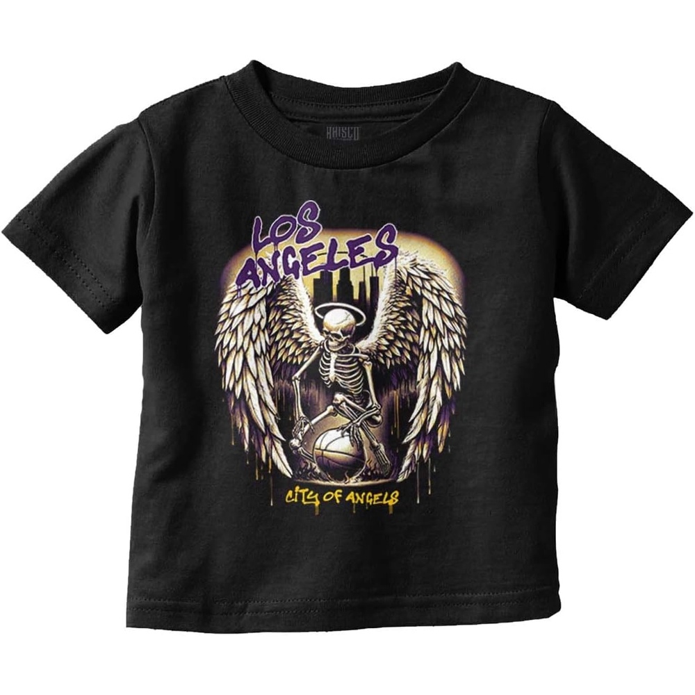 image:imageLos Angeles Skeleton Basketball Player Toddler Baby Graphic T ShirtBlack  Angel Drip