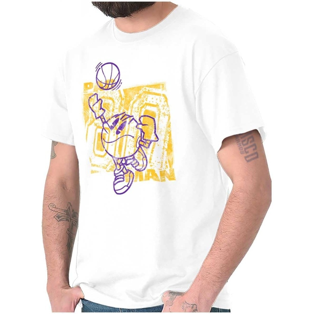 image:imagePacman Basketball Player Slam Dunk Graphic T Shirt Men or WomenWhite