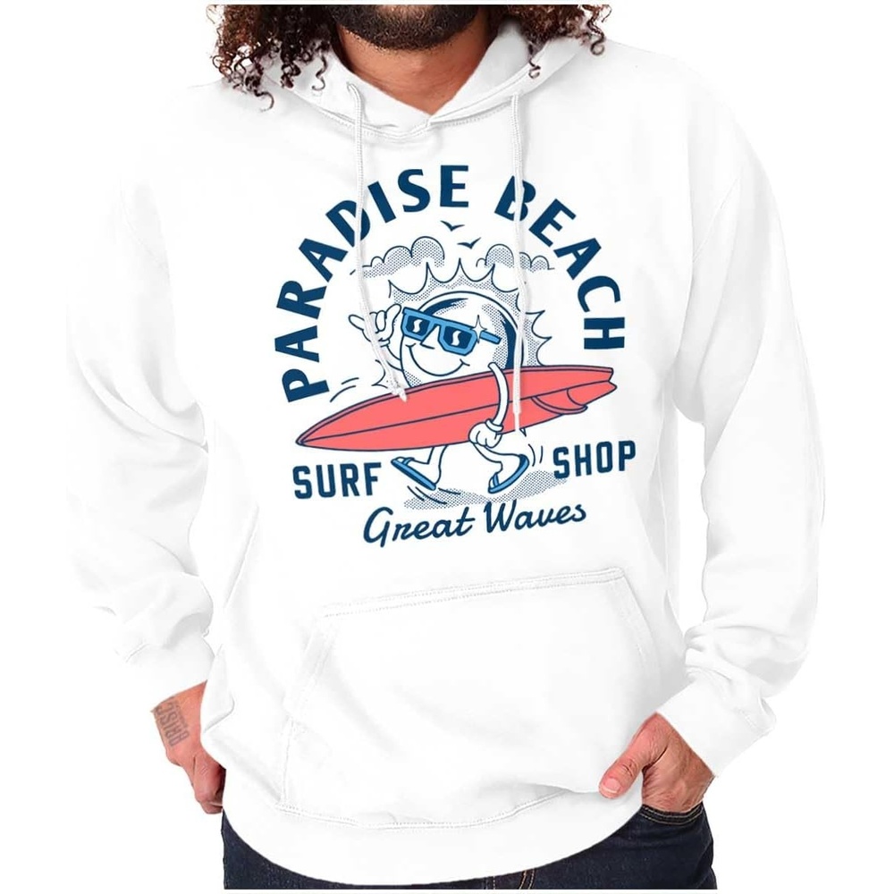 image:imageParadise Beach Great Waves Surf Sun Hoodie Sweatshirt Women MenWhite