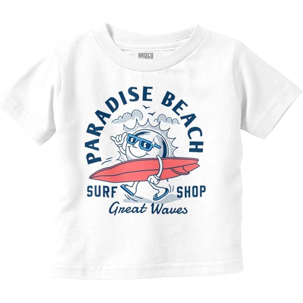 image:imageParadise Beach Great Waves Surf Sun Toddler Baby Graphic T ShirtWhite