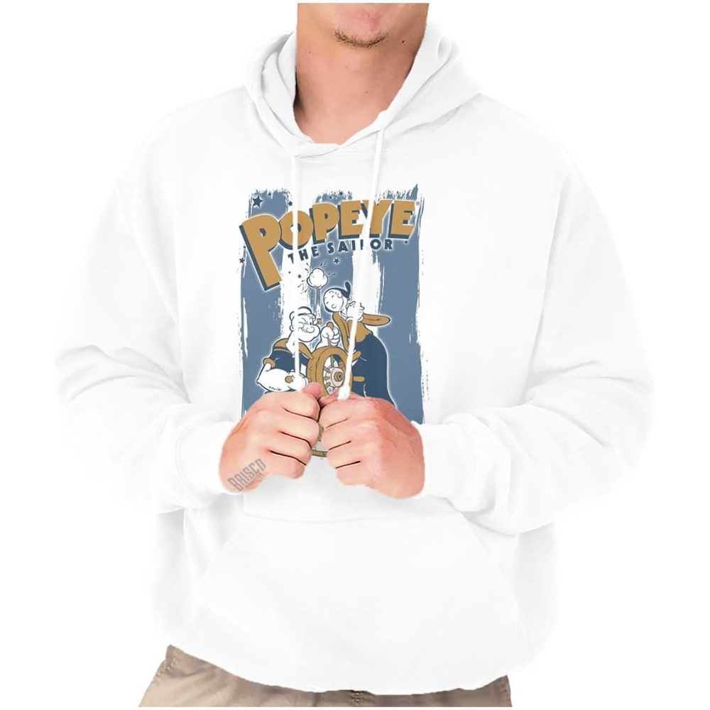 image:imagePopeye The Sailor Man Loves Olive Oyl Hoodie Sweatshirt Women MenWhite