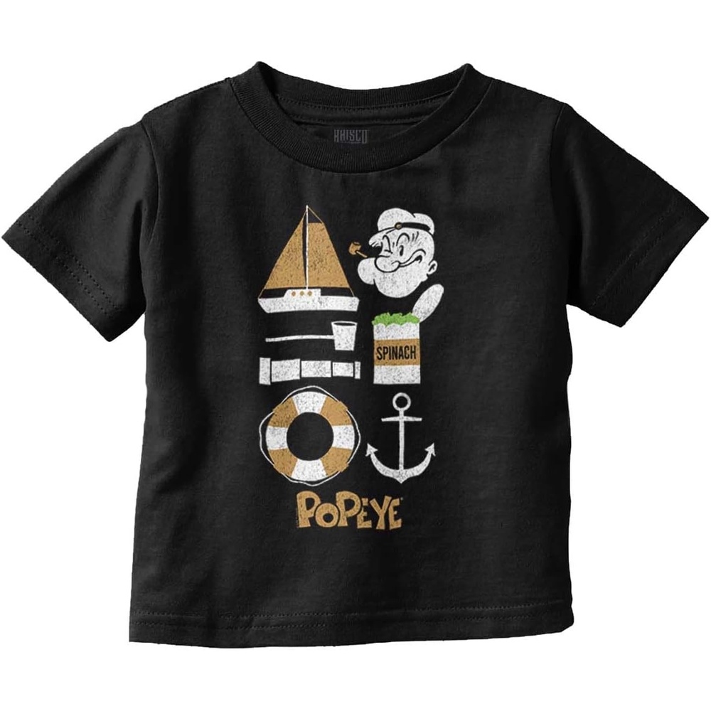 image:imagePopeye The Sailor Man Sea Captain Toddler Baby Graphic T ShirtBlack