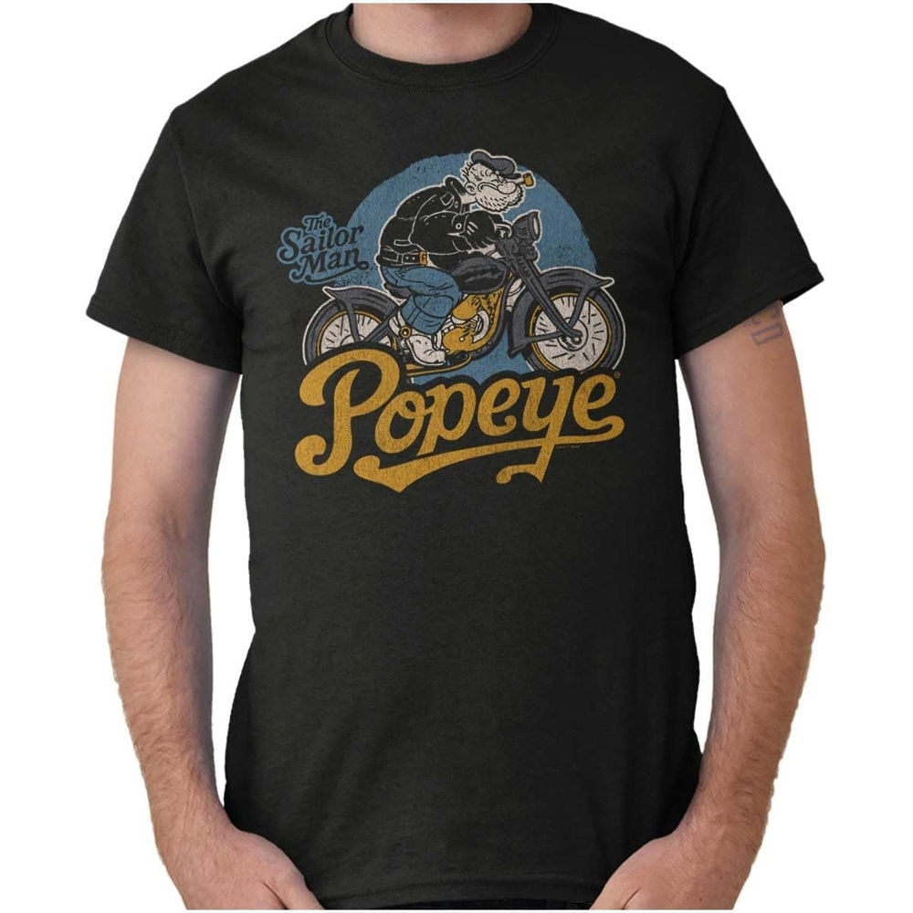 image:imagePopeye Vintage Motorcycle Biker Graphic T Shirt Men or WomenBlack  Vintage Biker