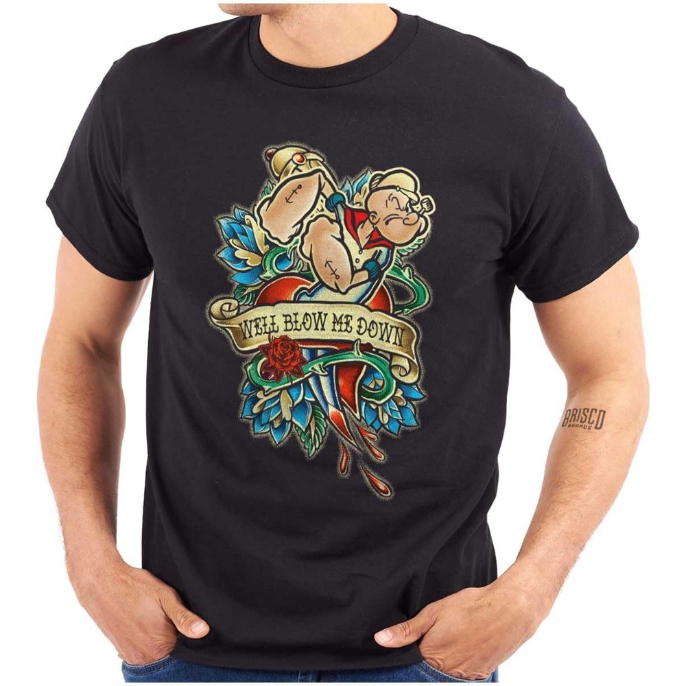 image:imagePopeye Well Blow Me Down Tattoo Graphic T Shirt Men or WomenBlack