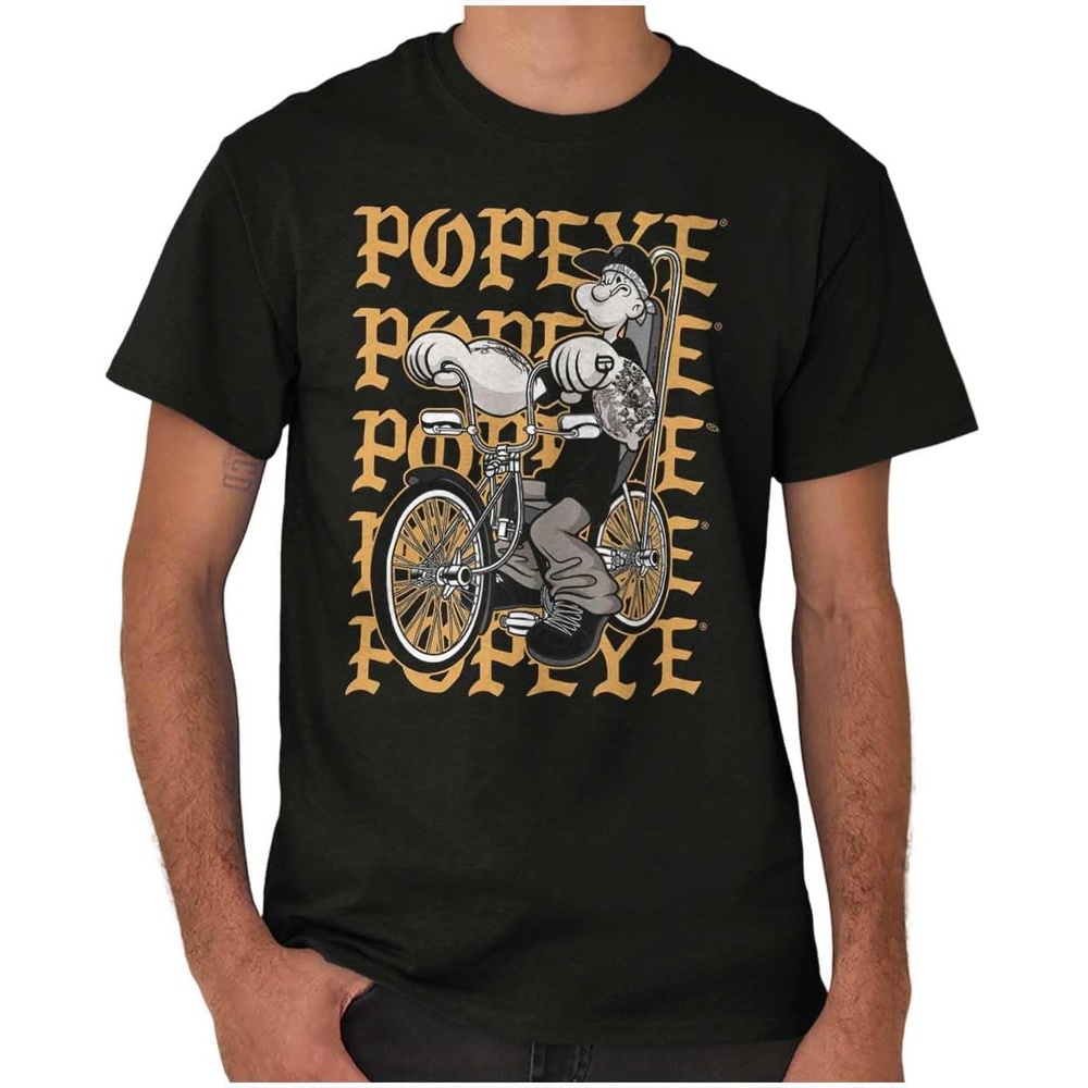 image:imagePopeye and Friends Urban Cholo LA West Coast Graphic T Shirt Men or WomenBlack Urban Biker