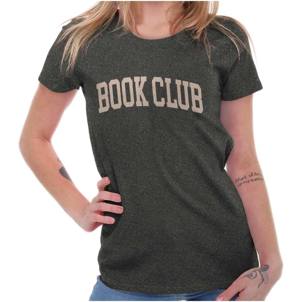 image:imagePreppy Collegiate Library Book Club Womens Slim Fit Graphic TeeBlack