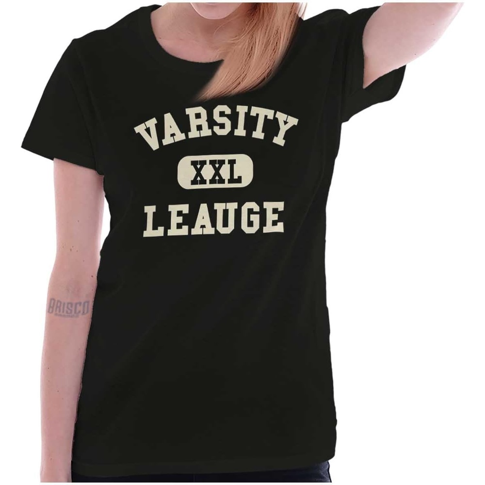 image:imageVarsity League Sports Athlete Fan Womens Slim Fit Graphic TeeBlack