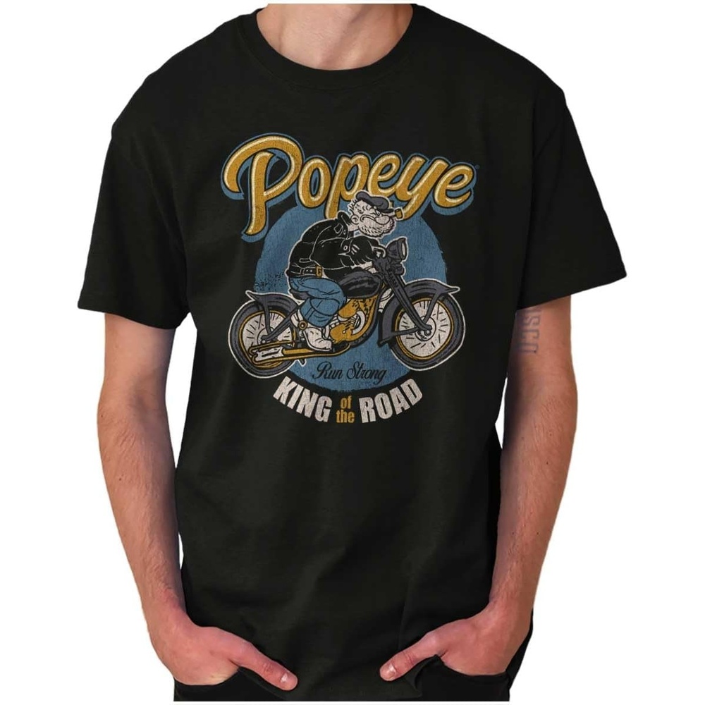 image:imageVintage Popeye Classic Motorcyle Biker Graphic T Shirt Men or WomenBlack King of the Road