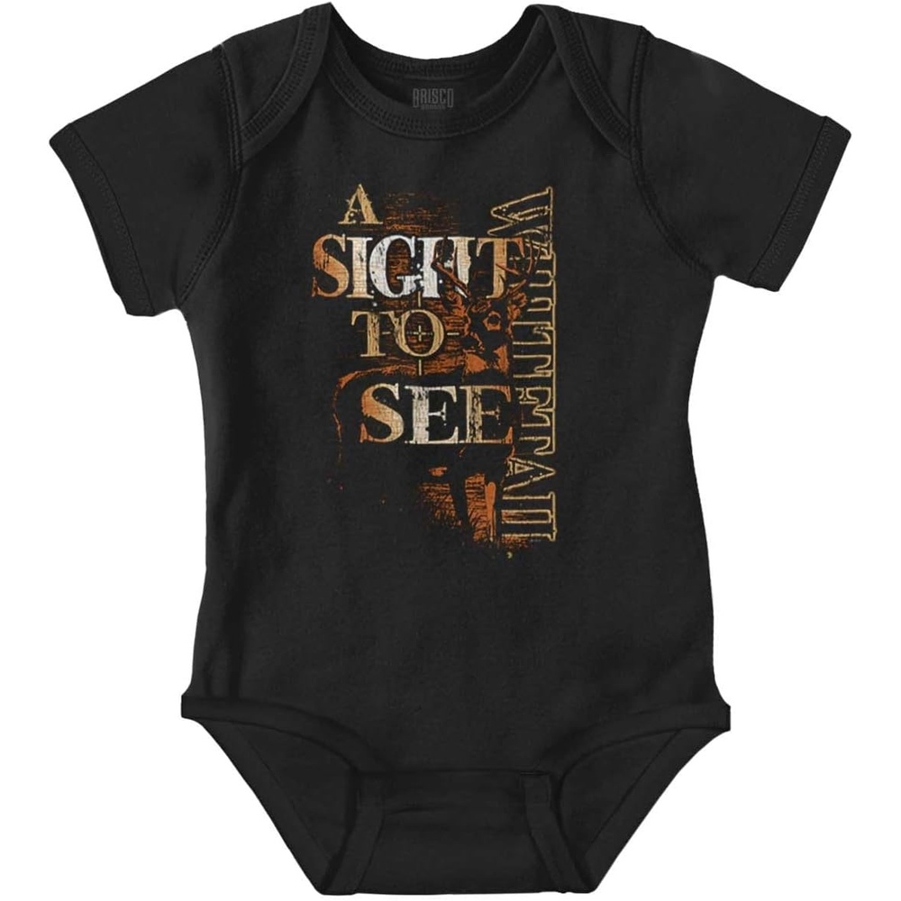 image:imageWhitetail Deer Hunter A Sight to See Baby Romper Boys or GirlsBlack