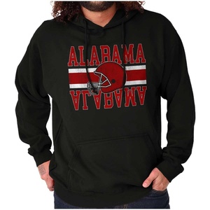 Alabama Football Helmet AL Sports Fan Hoodie Sweatshirt Women Men(Black)