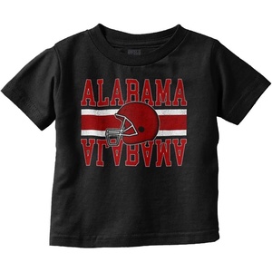 Alabama Football Helmet AL Sports Fan Toddler Baby Graphic T Shirt(Black)