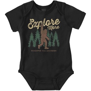Bigfoot Explore More Nature Outdoors Baby Romper Boys or Girls(Black)