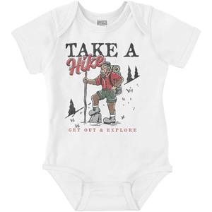 Bigfoot Take A Hike Explore Outdoors Baby Romper Boys or Girls(White)