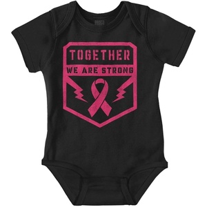 Breast Cancer Together We Are Strong Baby Bodysuit Jumper Girls(Black)
