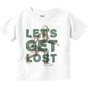 Brisco Brands Bigfoot Let’s Get Lost Outdoors Toddler Baby Graphic T Shirt(White)