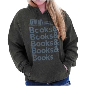 Brisco Brands Books Reading Lover Hoodie Sweatshirt Women Men(Black)
