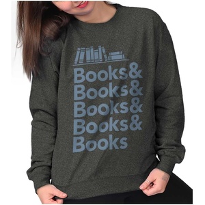 Brisco Brands Books Reading Lover Sweatshirt for Men or Women(Black)