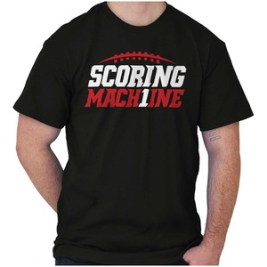 Brisco Brands Football Num 1 Scoring Machine Graphic T Shirt Men or Women(Black)