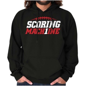 Brisco Brands Football Num 1 Scoring Machine Hoodie Sweatshirt Women Men(Black)