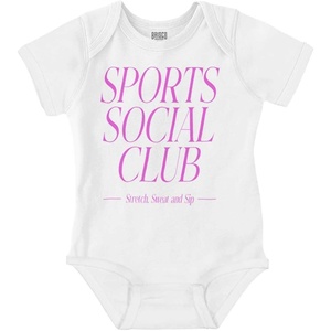 Brisco Brands Funny Gym Sports Social Club Joke Baby Bodysuit Jumper Girls(White)