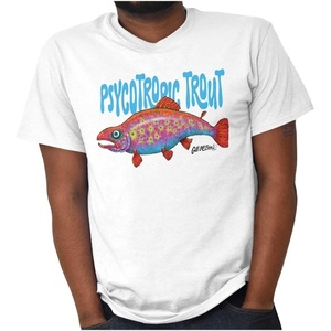 Brisco Brands Gill McFinn’s Psychotropic Trout Graphic T Shirt Men or Women(White)