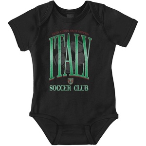 Brisco Brands Italy National Soccer Club Futbol Baby Romper Boys or Girls(Black)