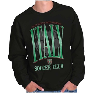 Brisco Brands Italy National Soccer Club Futbol Sweatshirt for Men or Women(Black)
