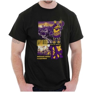 Brisco Brands Los Angeles Basketball Legends Graphic T Shirt Men or Women(Black)
