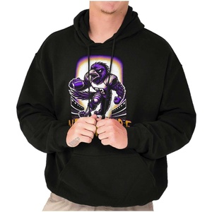 Brisco Brands Nevermore Raven Football Player Hoodie Sweatshirt Women Men(Black)