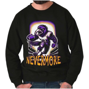 Brisco Brands Nevermore Raven Football Player Sweatshirt for Men or Women(Black)