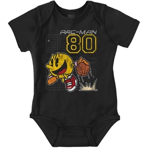 Brisco Brands Pacman Basketball Player Dribble Baby Romper Boys or Girls(Black)