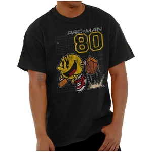 Brisco Brands Pacman Basketball Player Dribble Graphic T Shirt Men or Women(Black)