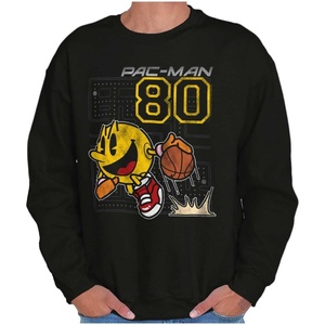 Brisco Brands Pacman Basketball Player Dribble Sweatshirt for Men or Women(Black)